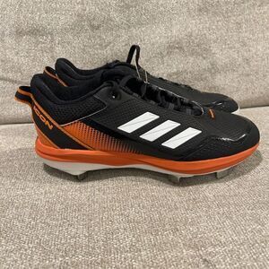 Adidas Icon 7 Metal Baseball Cleats Mens Size 7 Black Orange Low Top S23857